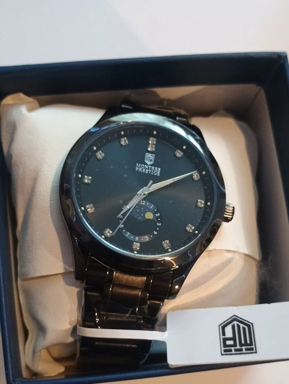 Montres Prestige Men's Black Dress Watch